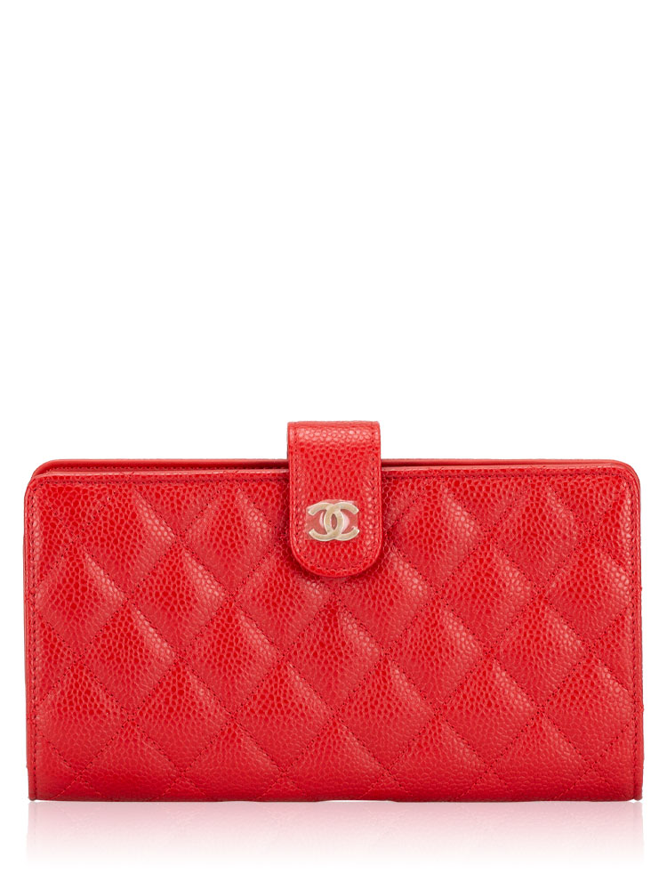 Caviar CC French Long Wallet Red