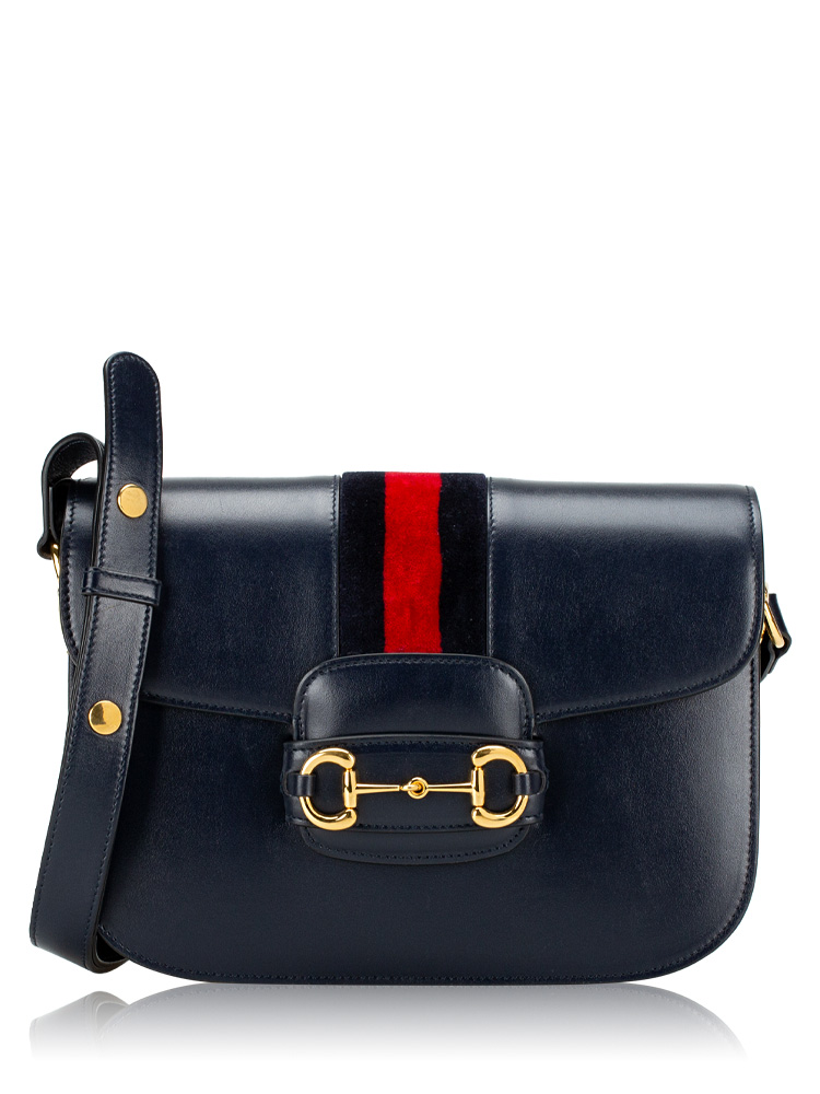 Calfskin Web Horsebit 1955 Shoulder Bag Dark Blue