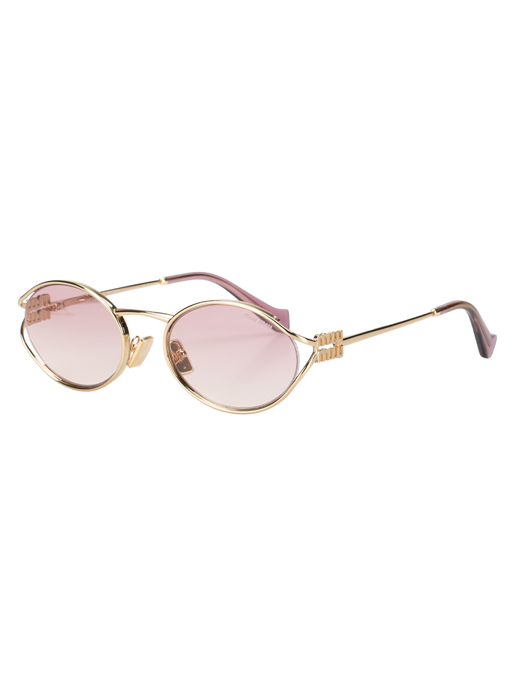 SMU52Y Oval Logo Sunglasses Gold Violet