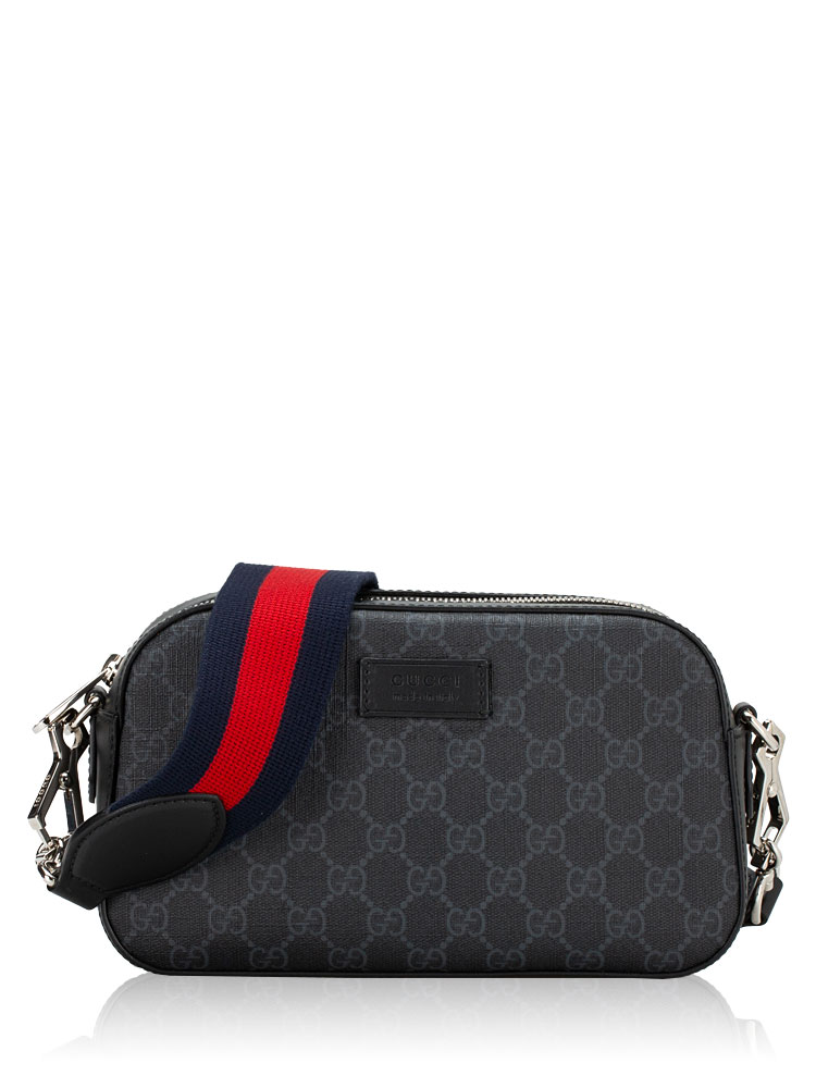 GG Supreme Web Small Camera Bag Black Grey