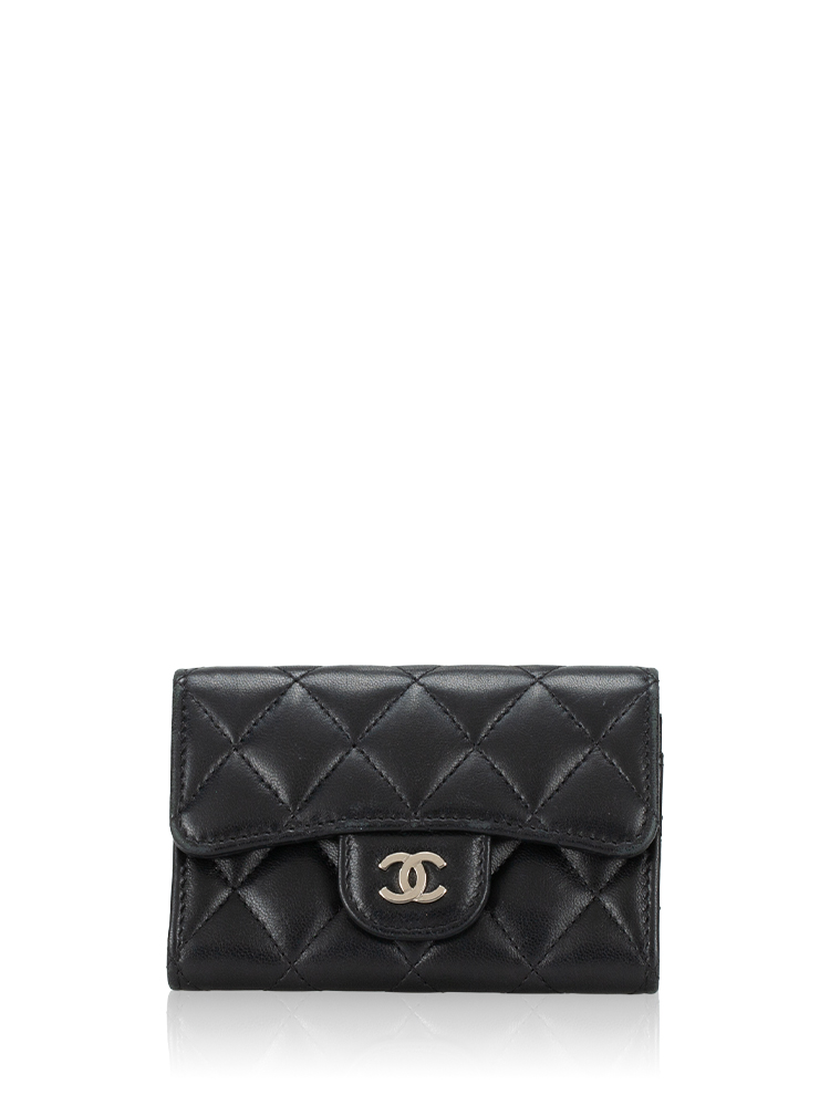 Lambskin Flap Card Wallet So Black