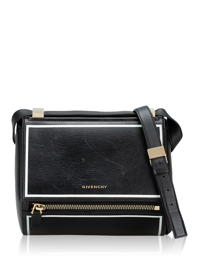 Calfskin Pandora Box Medium Crossbody Black