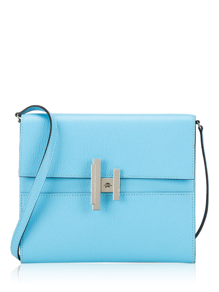Chevre Mysore Leather Cinhetic To Go Shoulder Bag Celeste