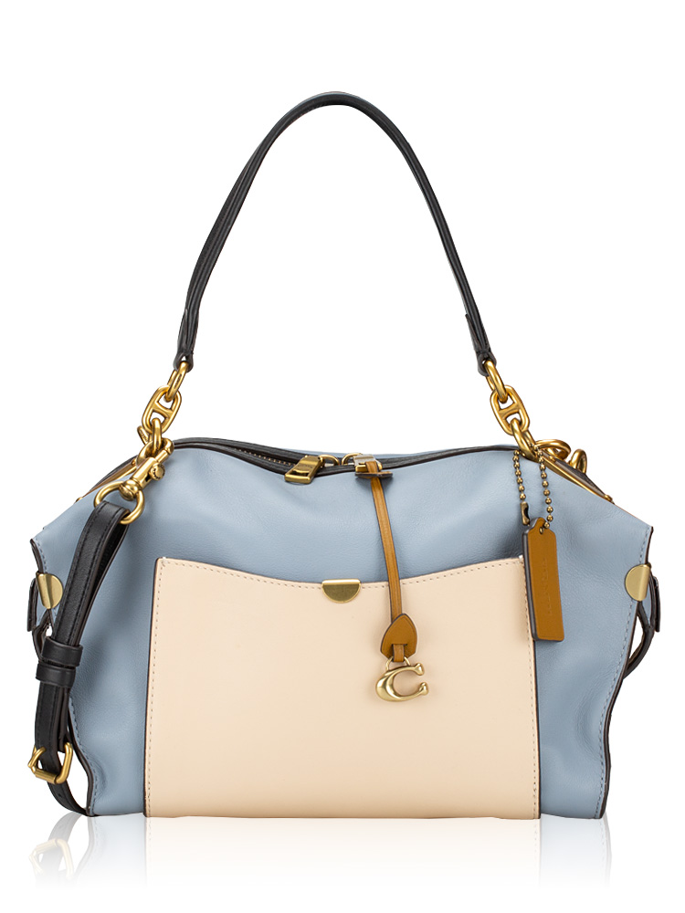 76076 Darla 32 Leather Satchel Light Blue