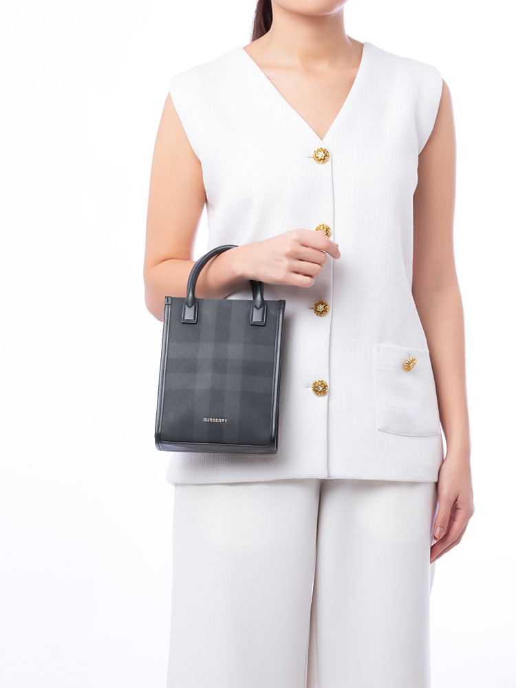 Check Denny Mini Tote Black