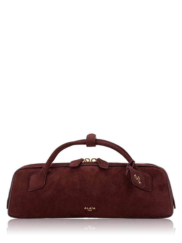 Suede Goatskin Teckel Clutch Rouge Grenat