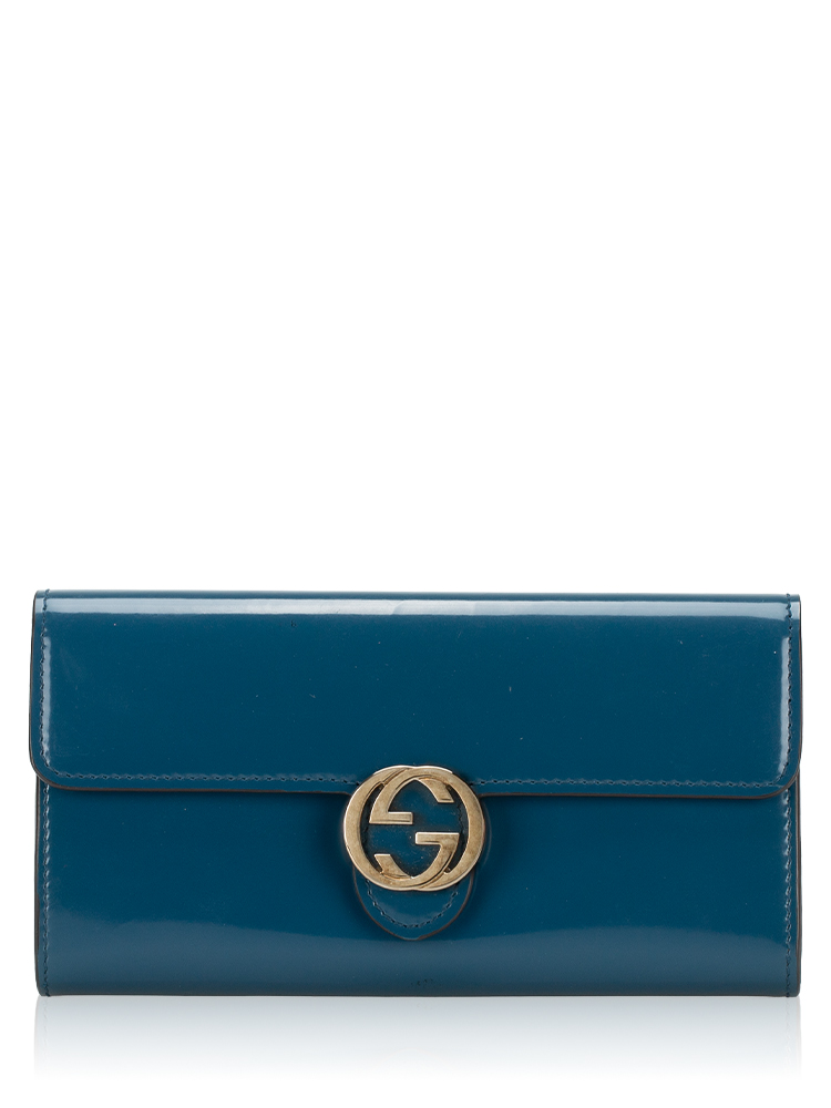 Calfskin Icon Continental Wallet Dusty Avio