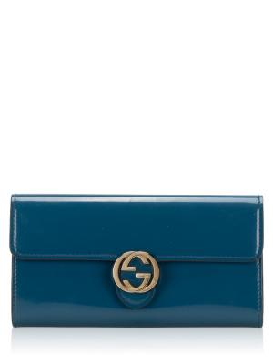 Calfskin Icon Continental Wallet Dusty Avio