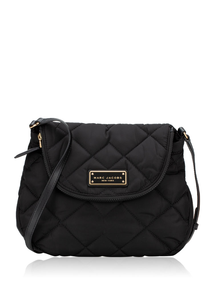 Natasha Quilted Nylon Crossbody Black