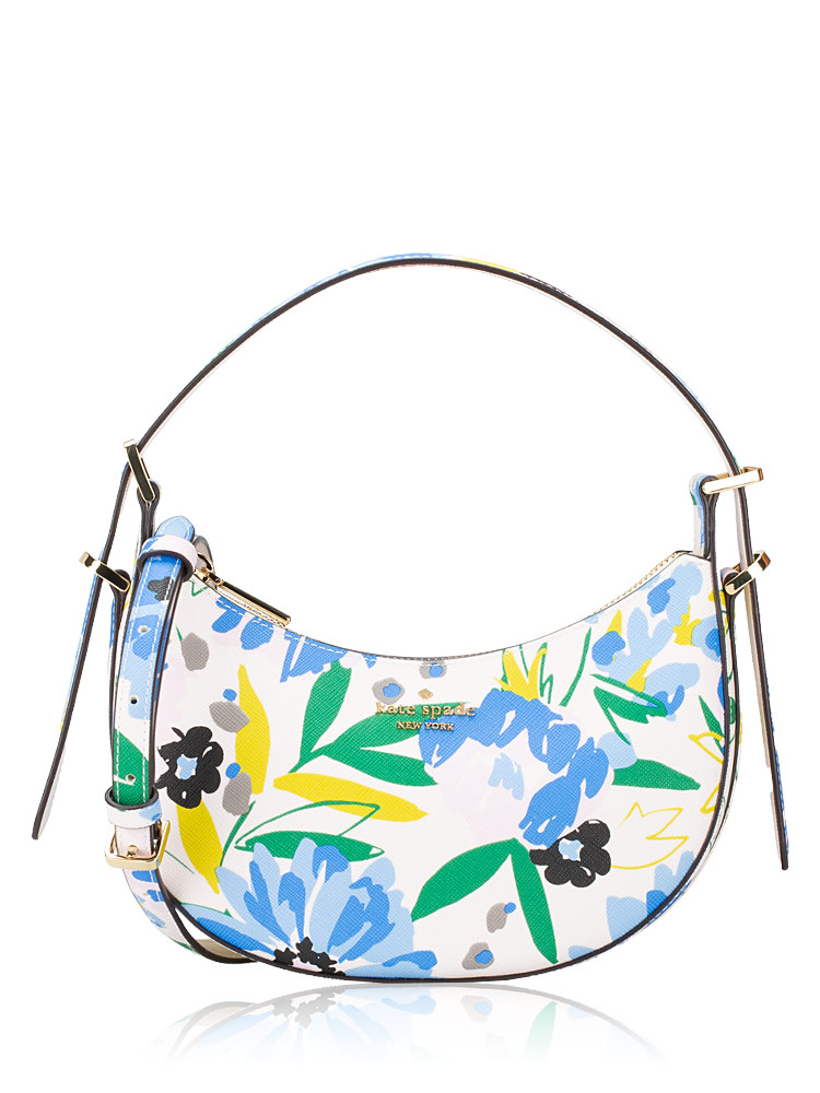Madison Floral Crescent Shoulder Bag Cream Multi