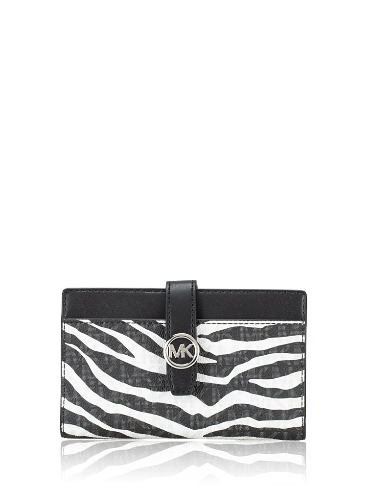 Signature Greenwich Zebra Medium Wallet Black
