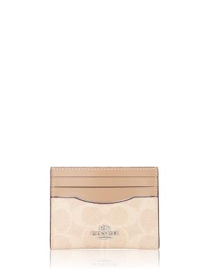 CZ286 Signature Canvas ID Slim Card Case Sand Taupe