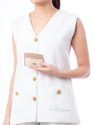 CZ286 Signature Canvas ID Slim Card Case Sand Taupe