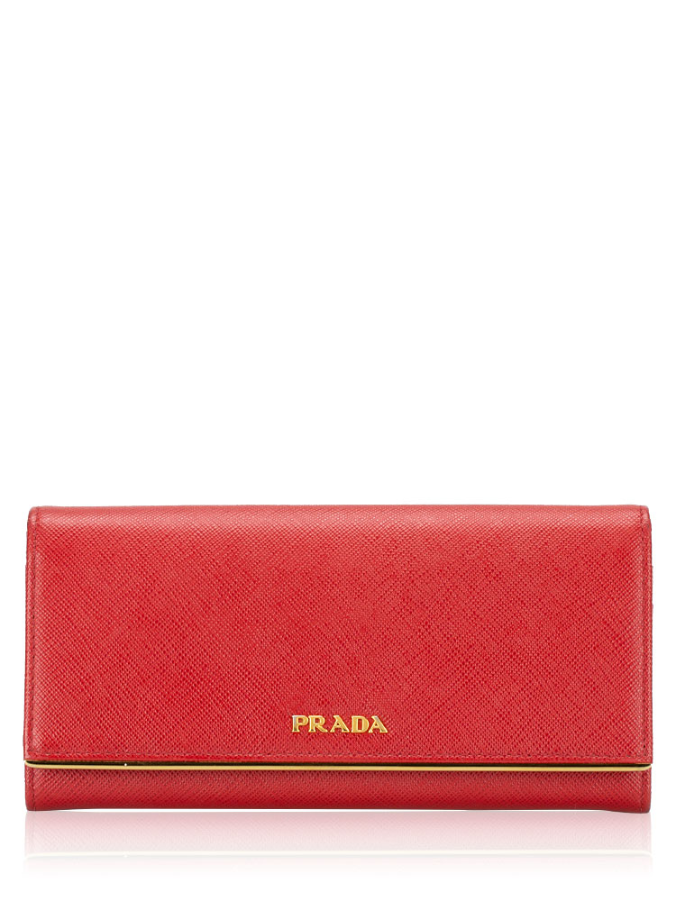 Saffiano Metal Continental Wallet Fuoco