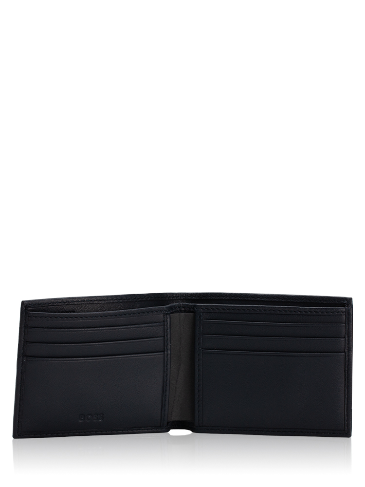 Men Laslo Embossed Logo Bifold Wallet Navy