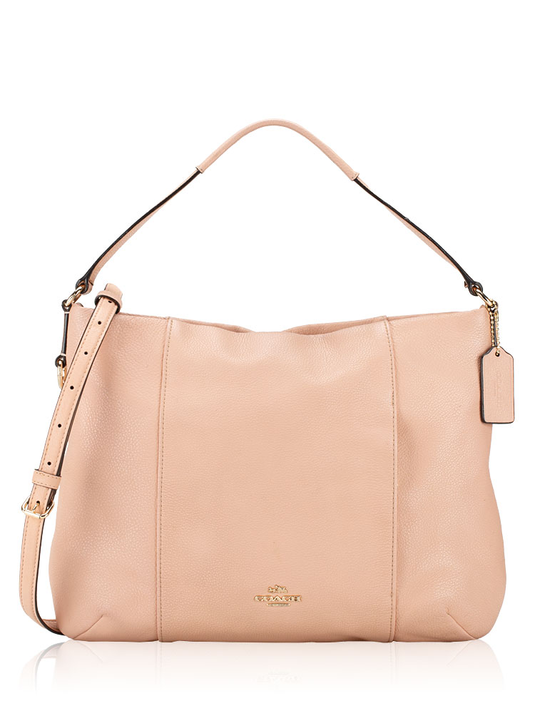 F35809 Isabella Leather Shoulder Bag Blush Pink