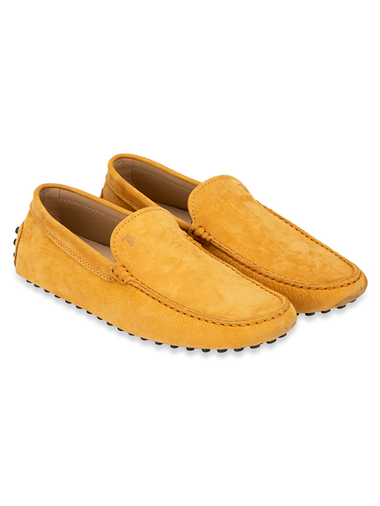 Men Leather Gommino Loafers Mustard Sz 7.5