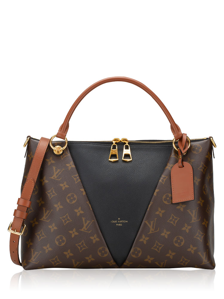 Monogram V Tote MM Noir Caramel