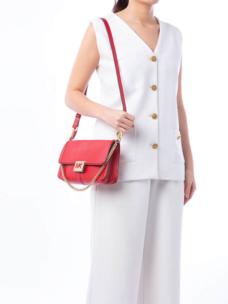 Sonia Leather Medium Shoulder Bag Red