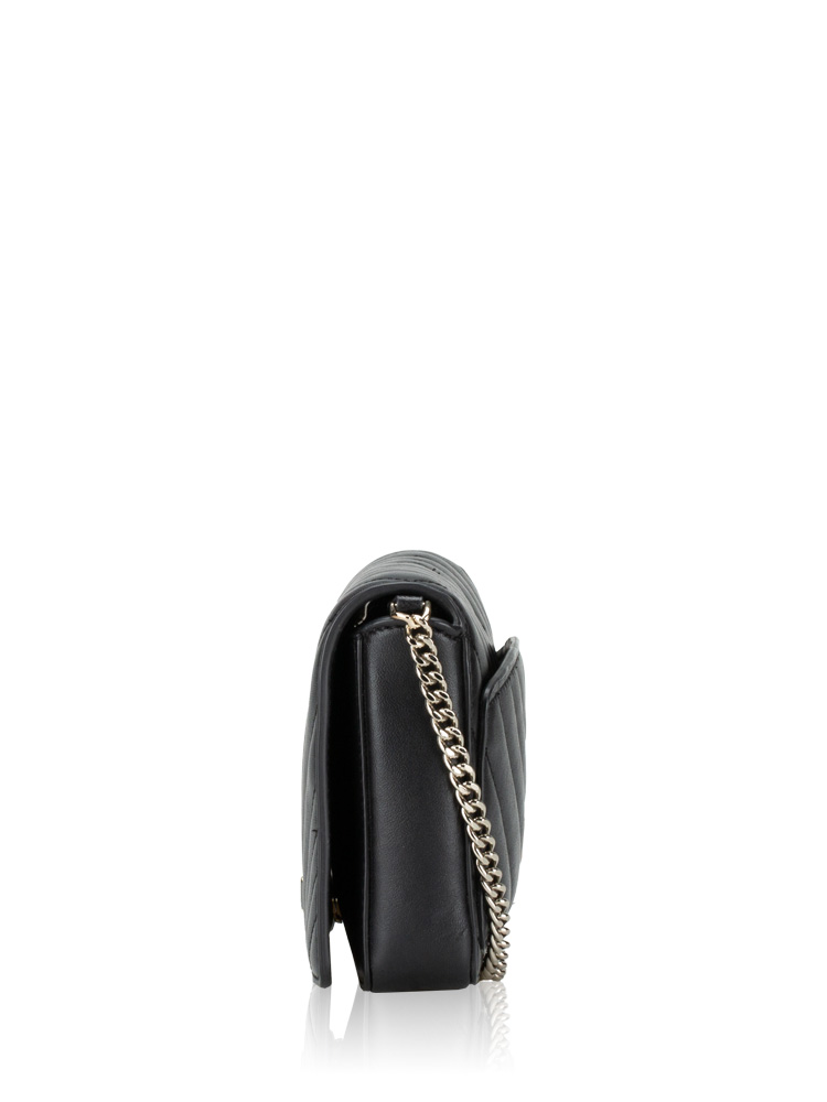  Amelia Leather Chain Wallet Black