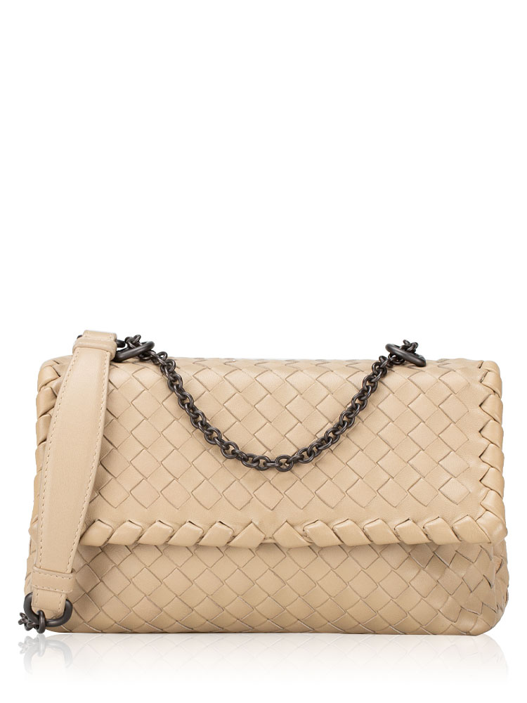 Nappa Intrecciato Baby Olimpia Shoulder Bag Fume