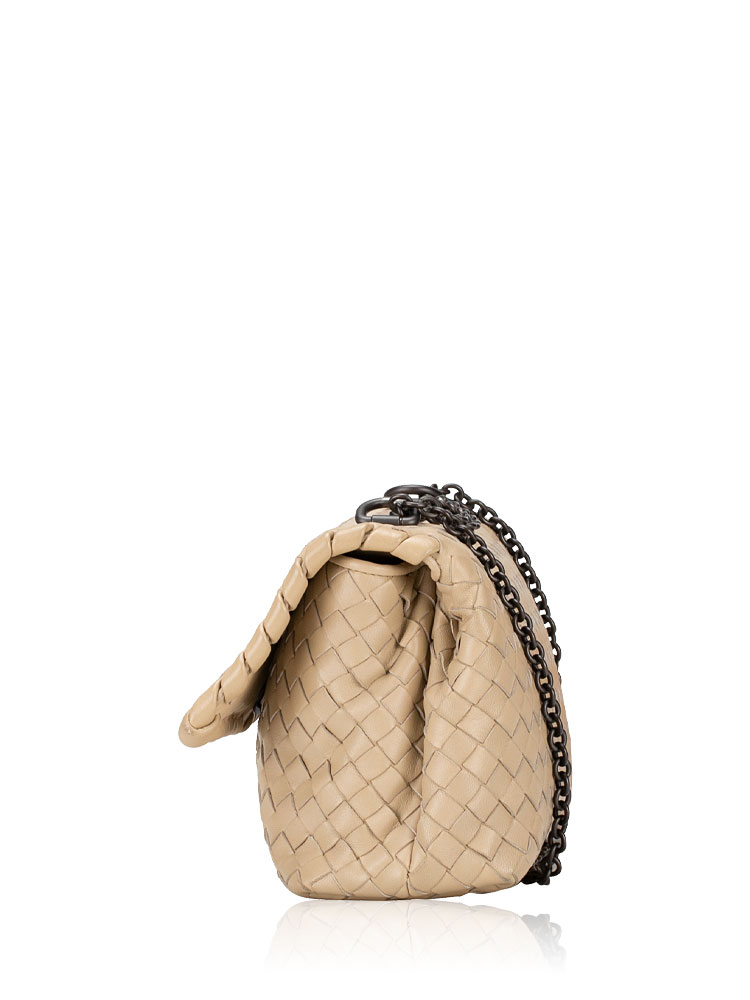 Nappa Intrecciato Baby Olimpia Shoulder Bag Fume