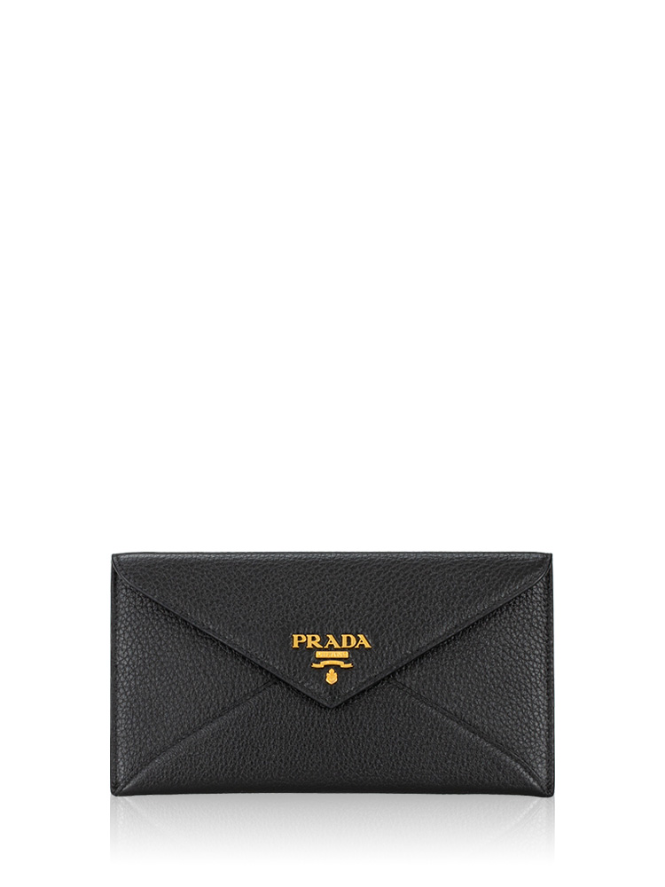 1MF175 Vitello Grain Envelope Wallet Nero