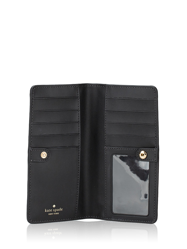 Madison Saffiano Large Slim Bifold Wallet Black