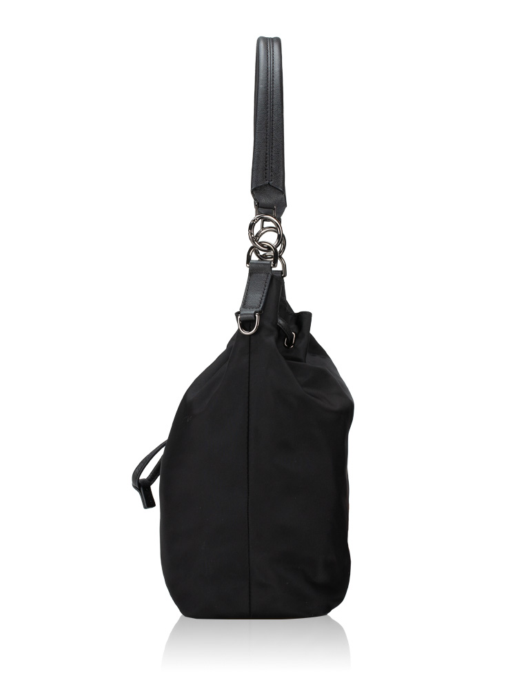 Sabetha Nylon Bucket Bag Black