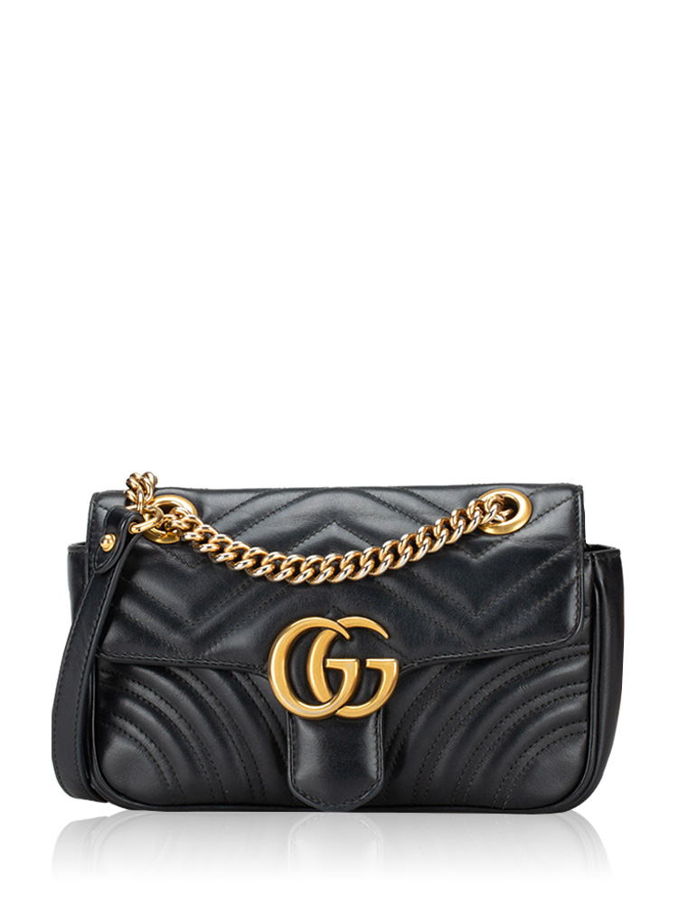 GG Marmont Matelasse Mini Flap Shoulder Bag Black