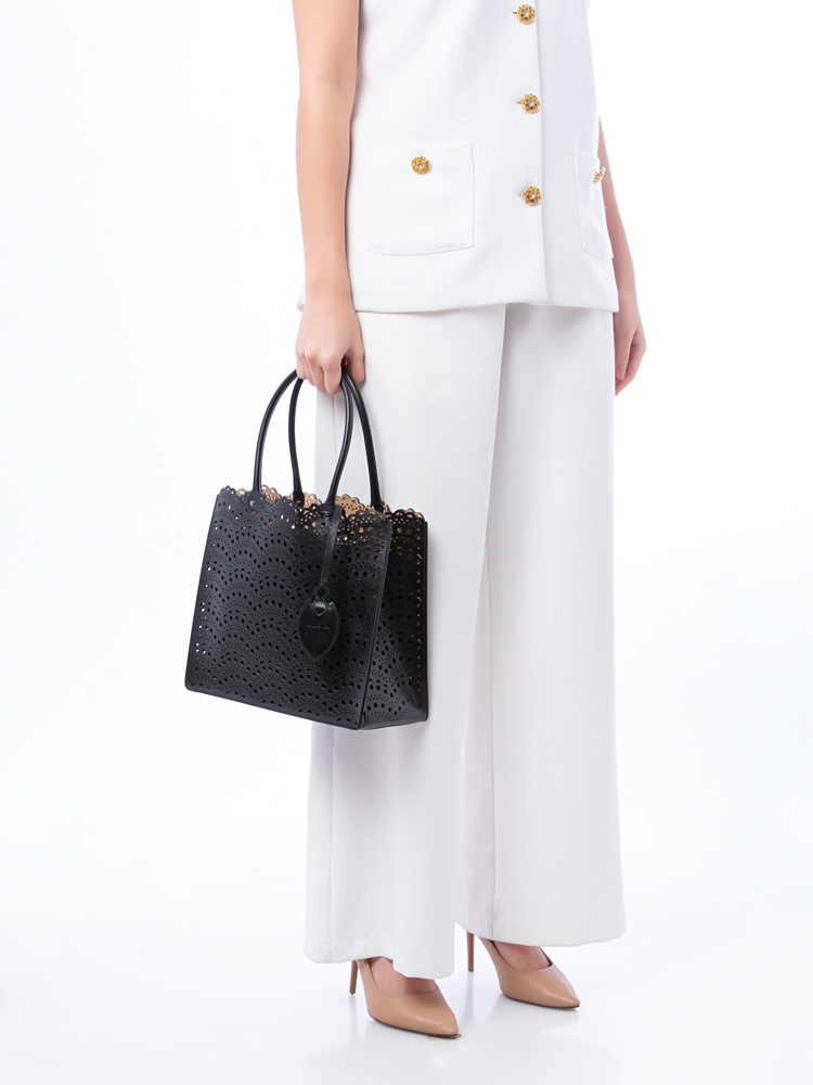 Lux Calfskin Vienne Vague Garance 28 Mini Tote Black