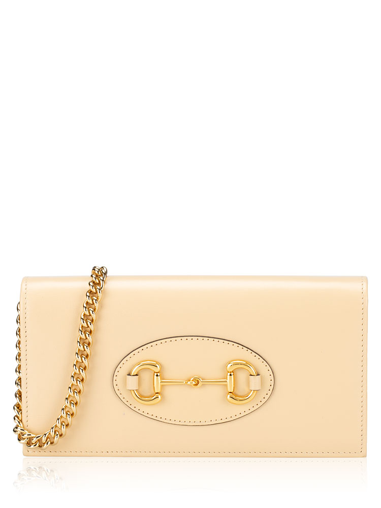 Plutone Calfskin 1955 Horsebit Wallet On Chain Bubble Tea