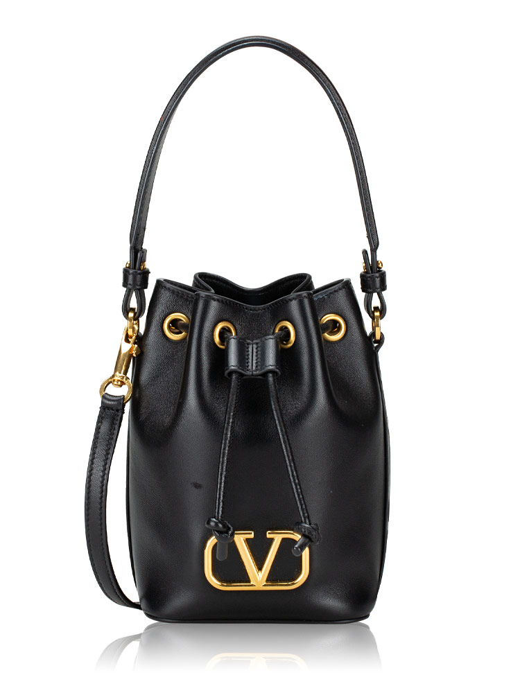 Nappa VLogo Mini Bucket Bag Black