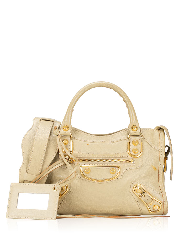 Gold Metallic Edge Mini City Beige