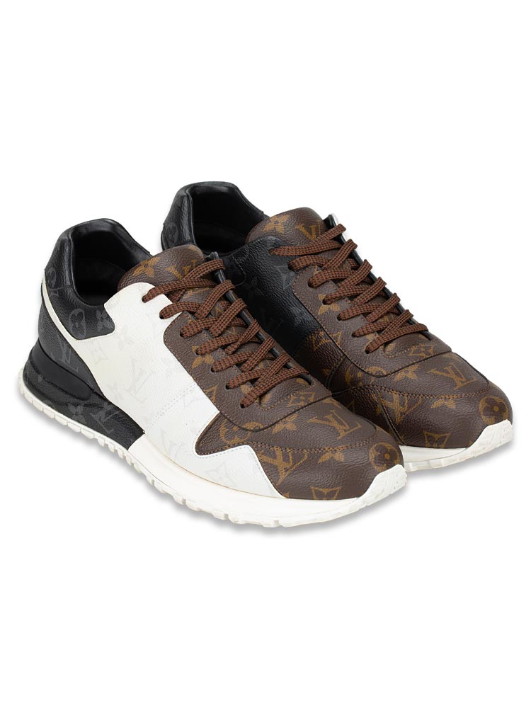 Mens Mixed Monogram Run Away Sneakers Ebene Sz 8.5
