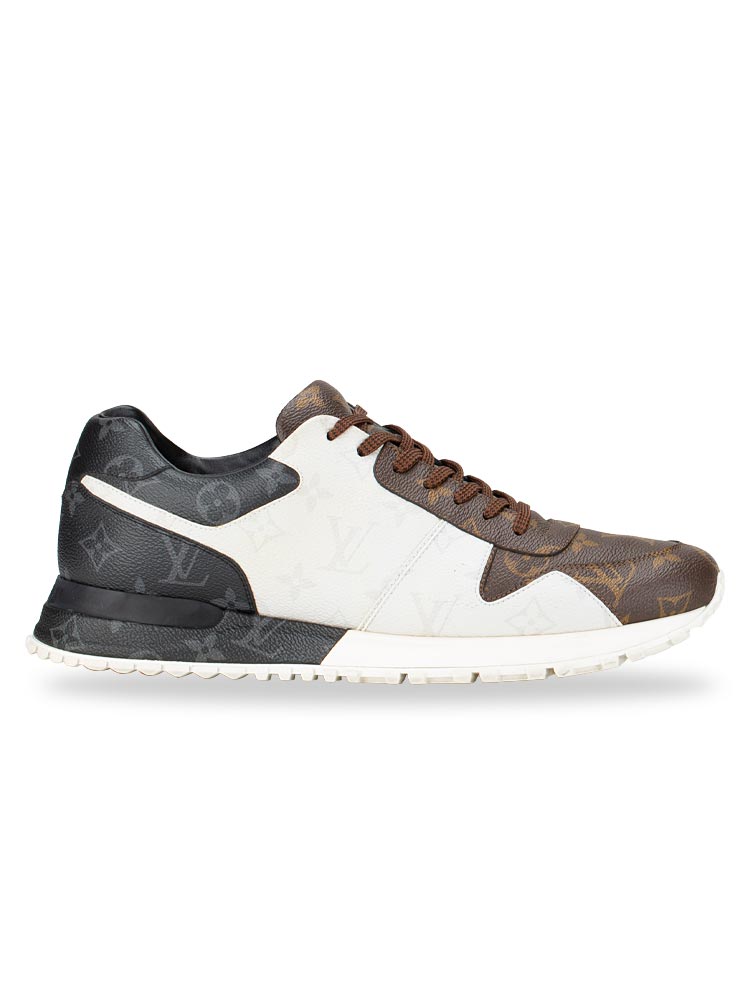 Mens Mixed Monogram Run Away Sneakers Ebene Sz 8.5