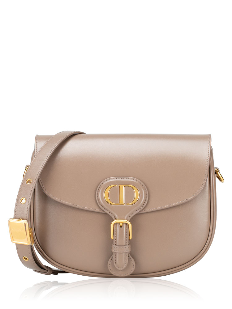 Calfskin Bobby Medium Flap Bag Warm Taupe