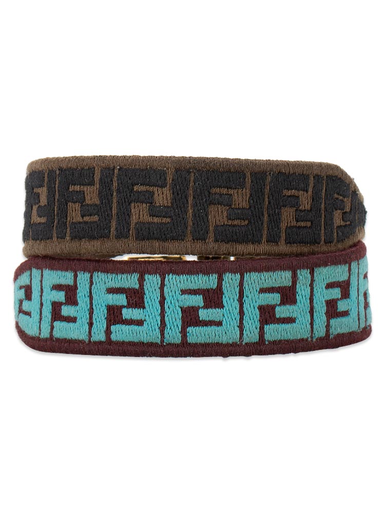 Embroidered FF Bracelet Set Tobacco Cyber Blue