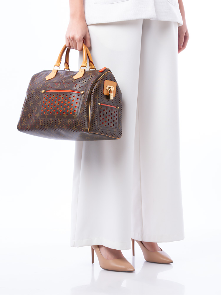 Monogram Perforated Speedy 30 Orange