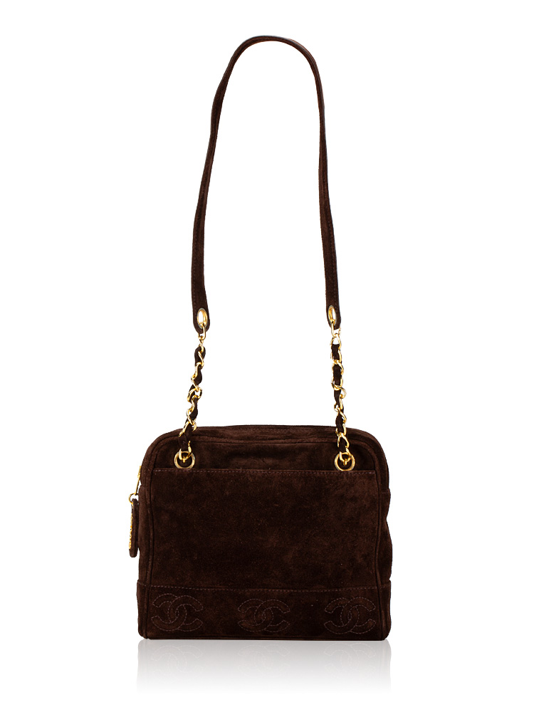Suede CC Tote Dark Brown