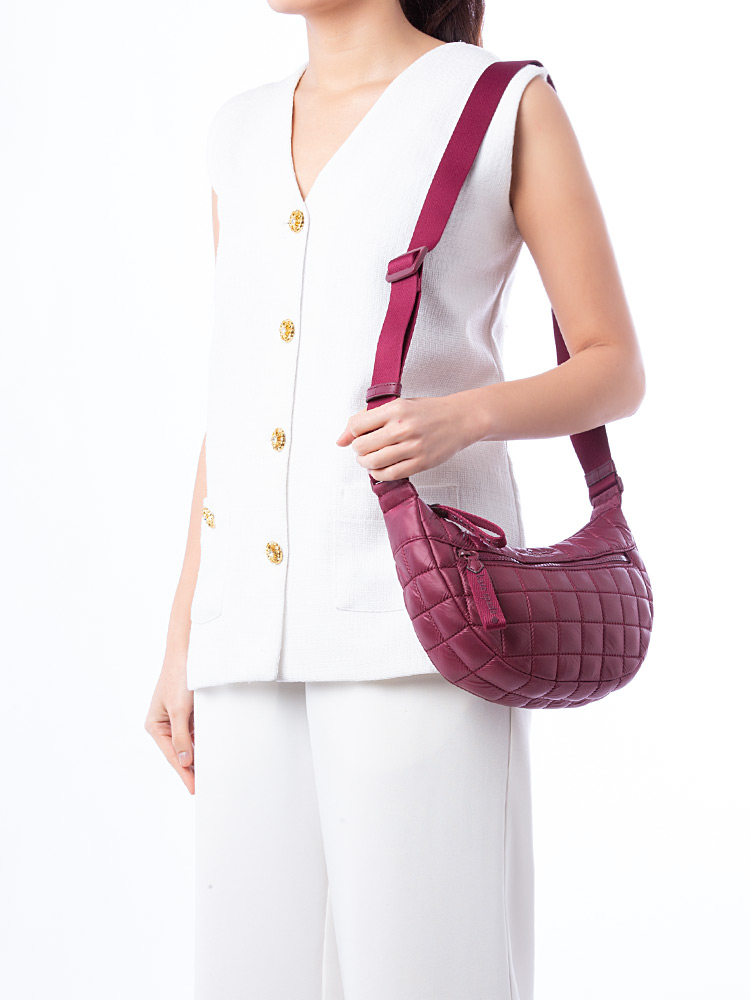 Camden Quilted Sling Bag Blackberry