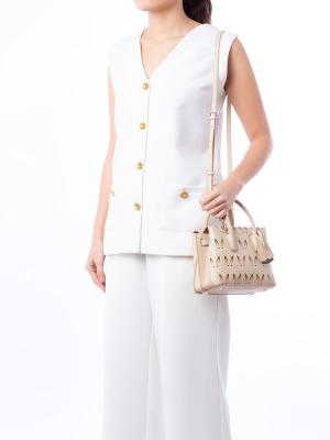 Lambskin Star Eyed Bunny Milla Mini Tote Natural