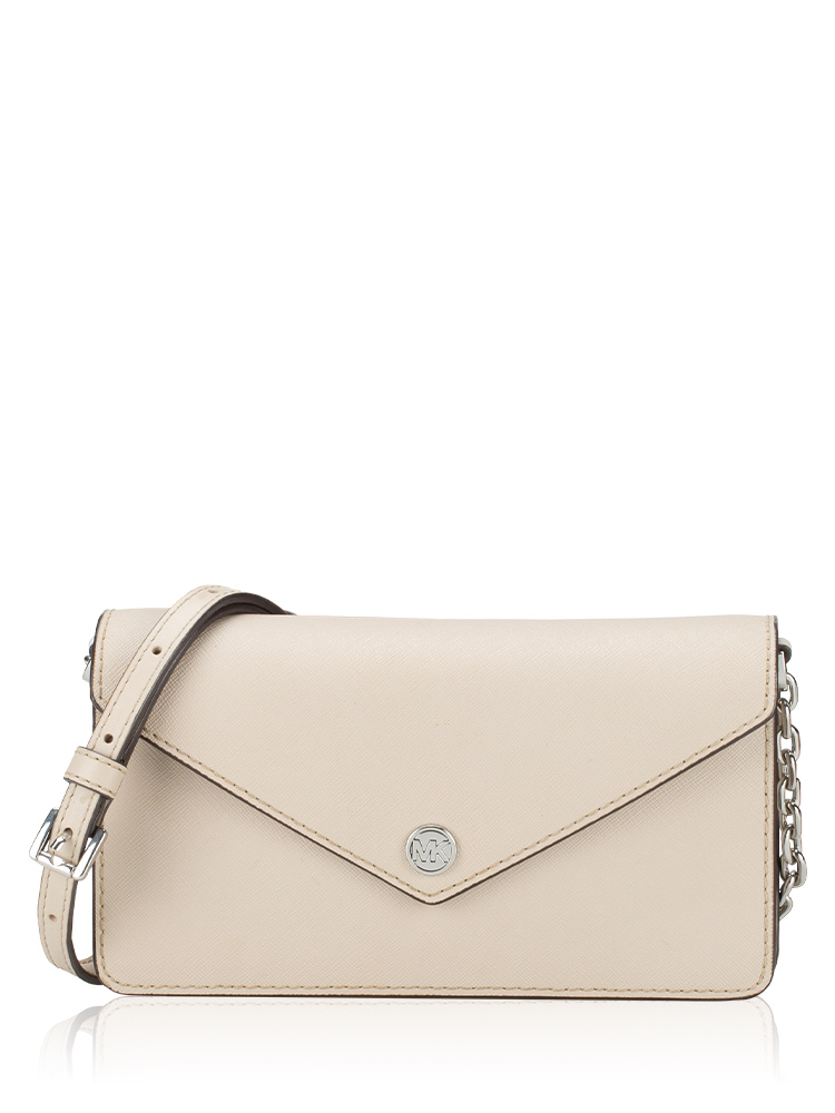 Jet Set Leather Small Envelope Crossbody Light Sand