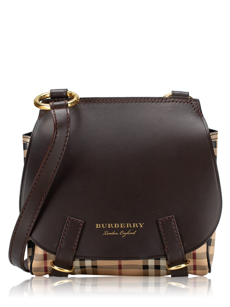 Haymarket Check Baby Saddle Bag Dark Clove Brown