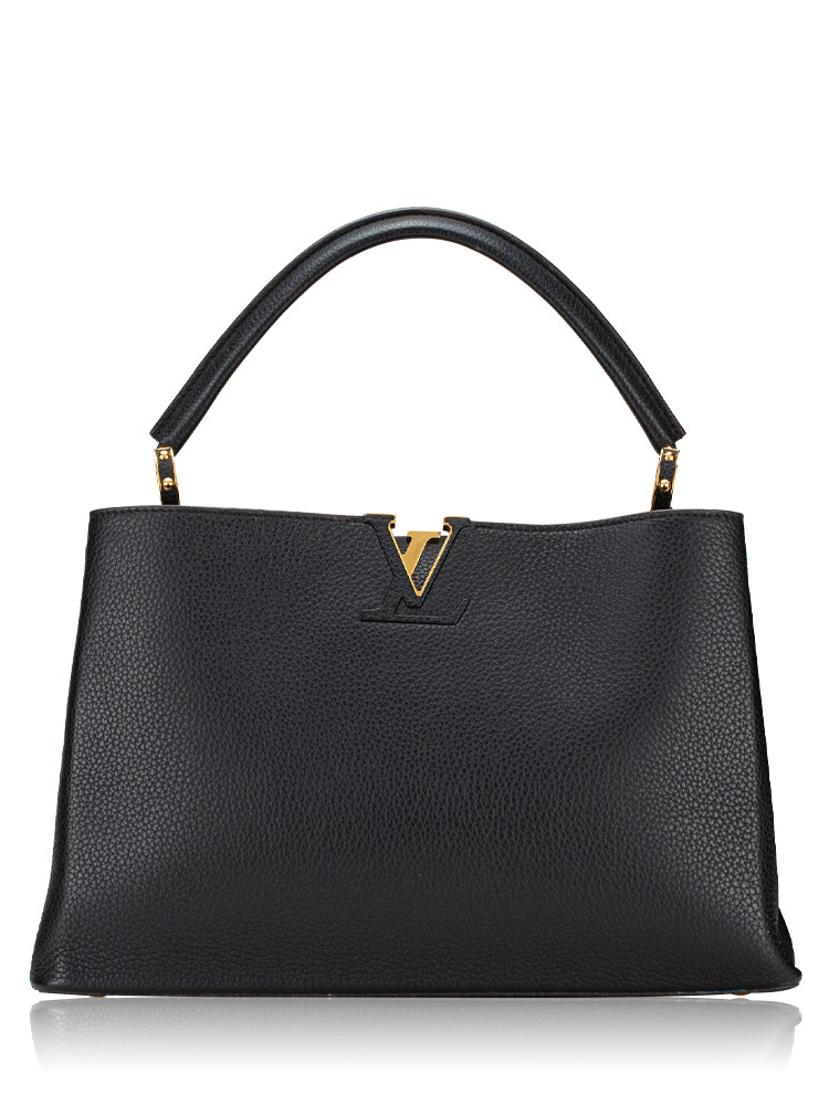 Taurillon Capucines MM Noir Fuchsia