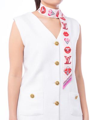 Silk Lucky Monogram BB Bandeau Rose Pop