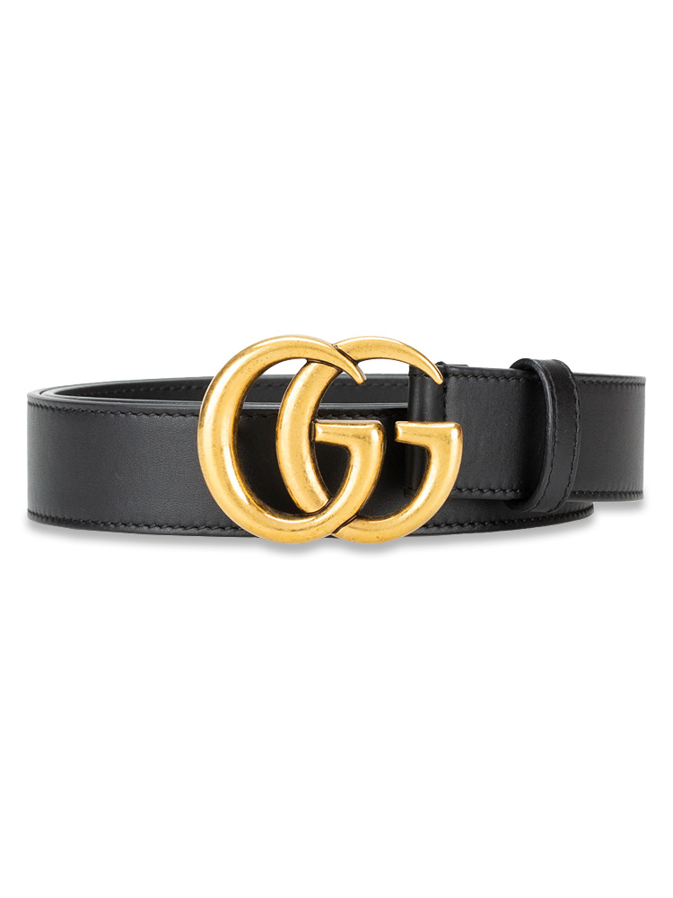 Calfskin GG Marmont 30mm Belt Black Sz 80