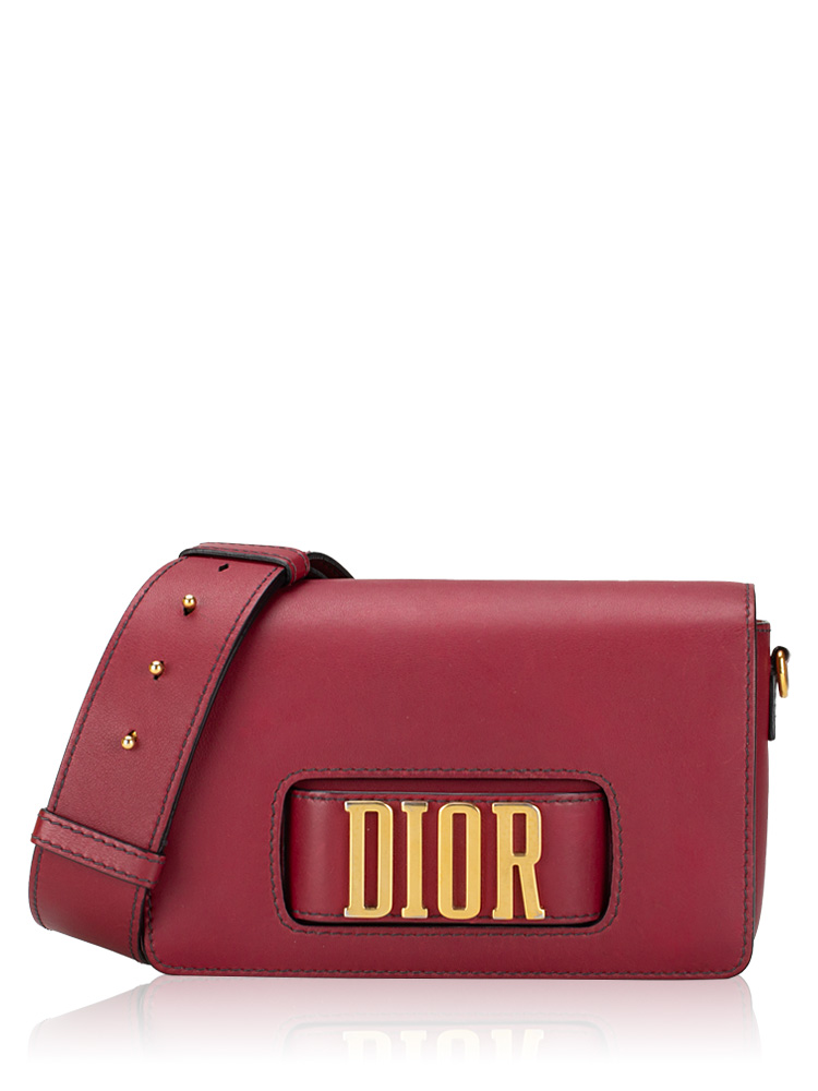 Smooth Calfskin Dio(r)evolution Flap Bag Dark Red