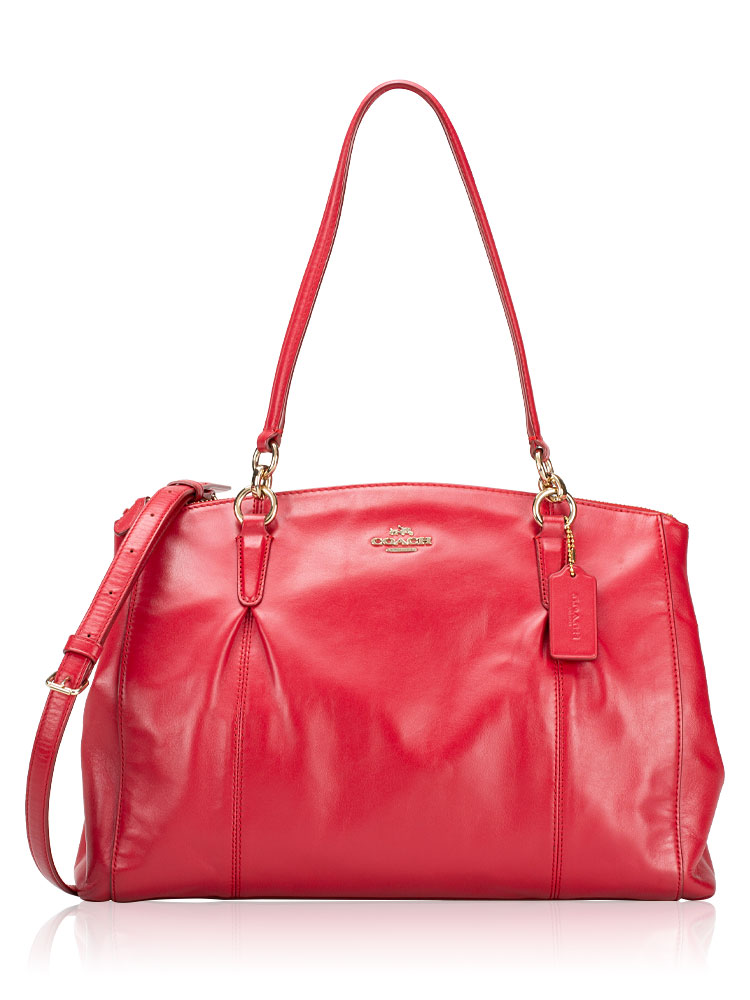 F36680 Christie Smooth Leather Satchel Classic Red