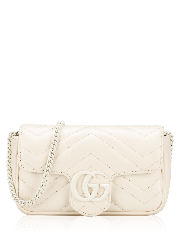 GG Marmont Matelasse Monochrome Super Mini Shoulder Bag Off White